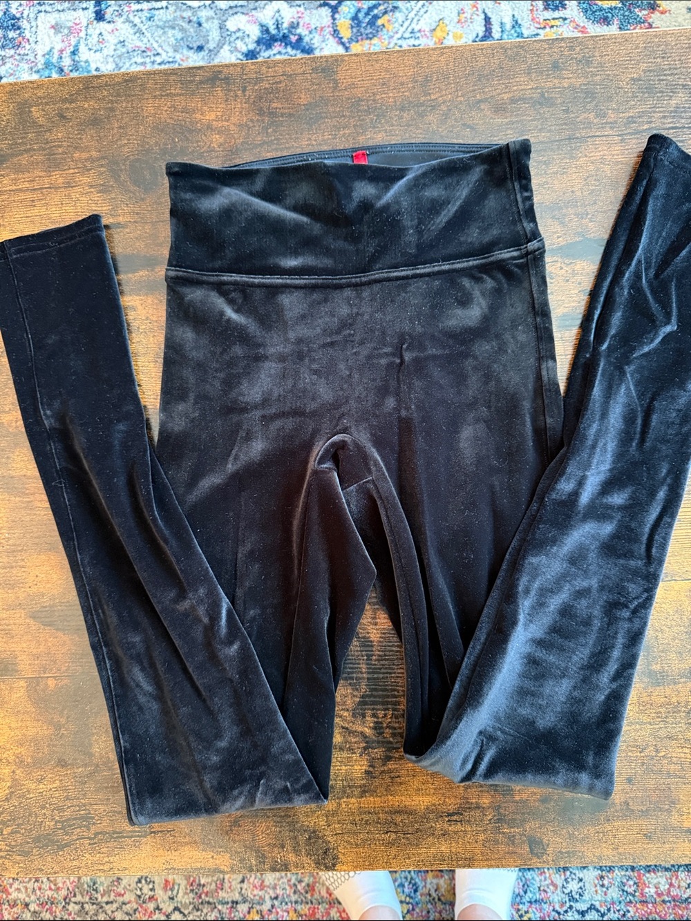 Spanx Black Velvet High-Waist Leggings